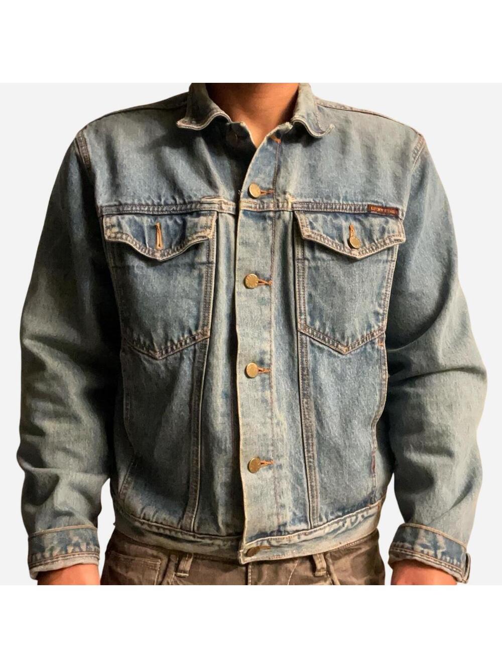 Vintage 90s Lucky Star Denim Jacket Distressed
